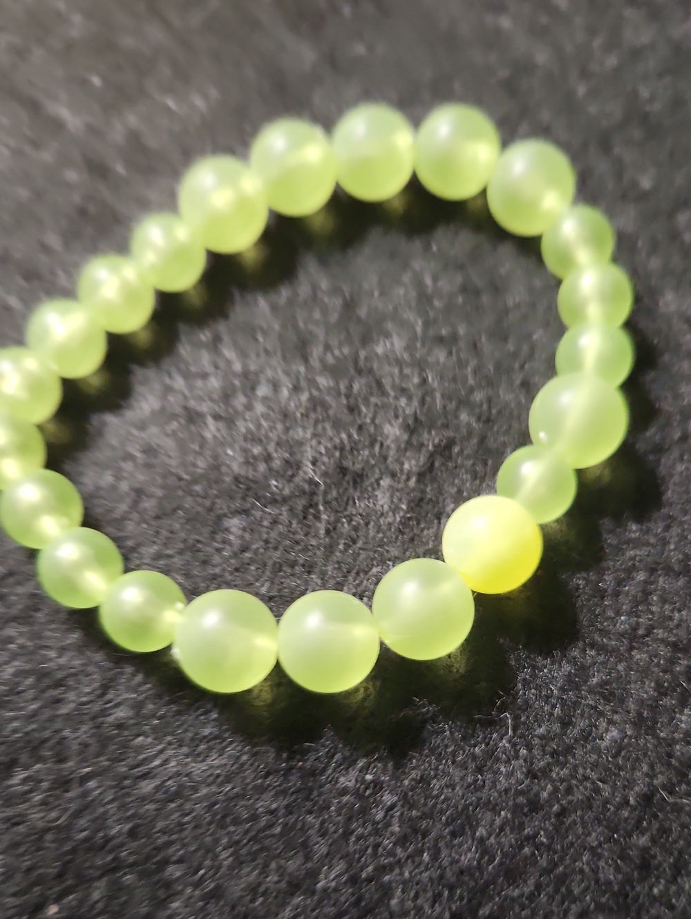 Lime Green Matte Beaded Stretch Bracelet